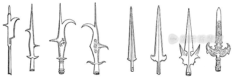 各种Bill和Partisan Pole Arm风格- 16世纪